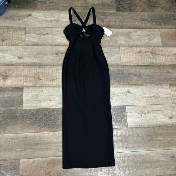 NWT THE NEW ARRIVALS black cut out maxi dress - Picture 4 of 10